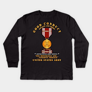 Army - Good Conduct w Medal w Ribbon - 12 Years Kids Long Sleeve T-Shirt